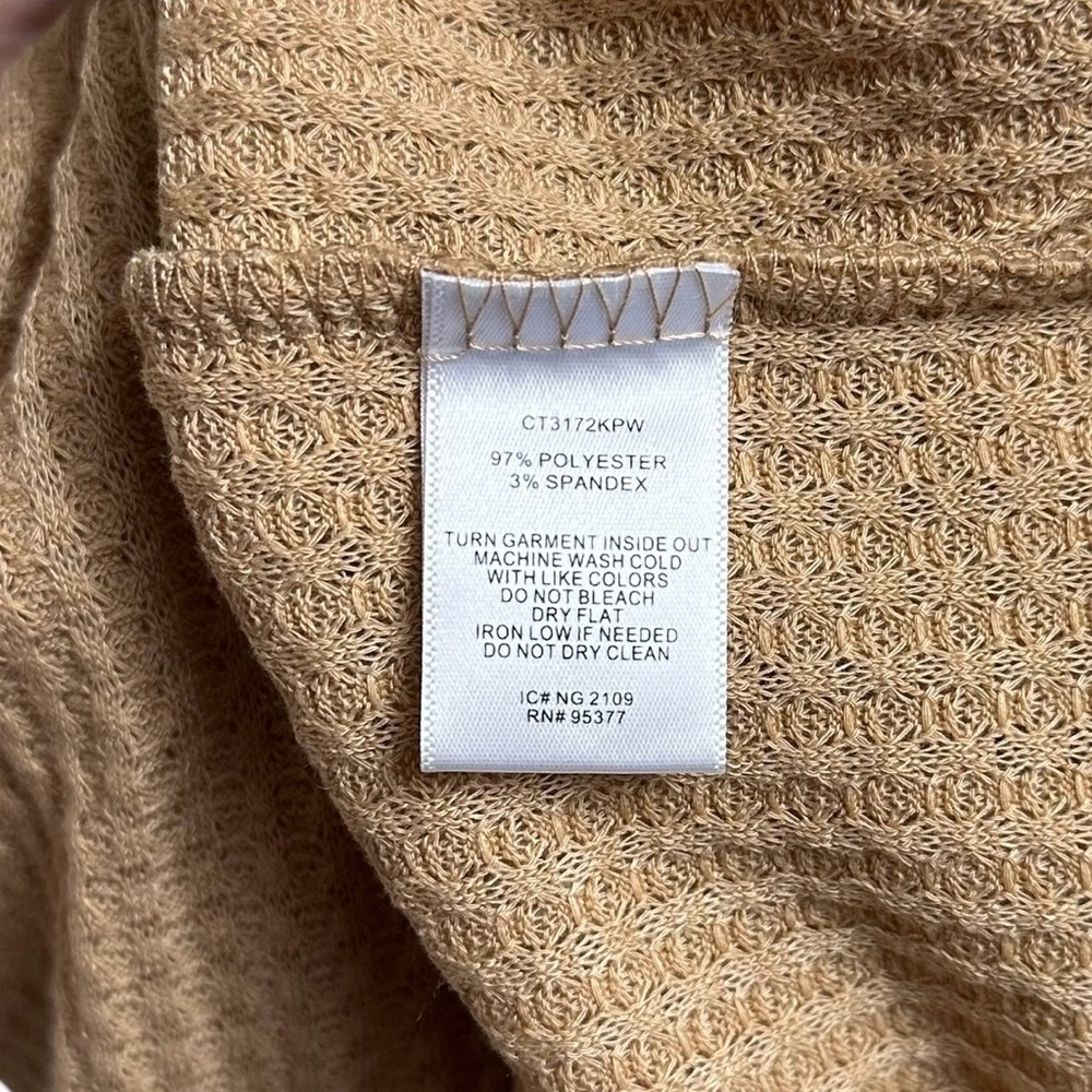 Sanctuary Womens Feel The Love Maple Tan Turtle Neck Waffle Tunic Top Shirt NWT - Picture 9 of 13